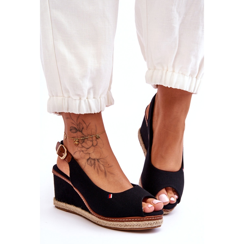 Women's Classic Wedge Sandals Black Katie 2 Women's Classic Wedge Sandals Black Katie 2