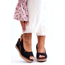 Women's Classic Wedge Sandals Black Katie 4 Women's Classic Wedge Sandals Black Katie 4