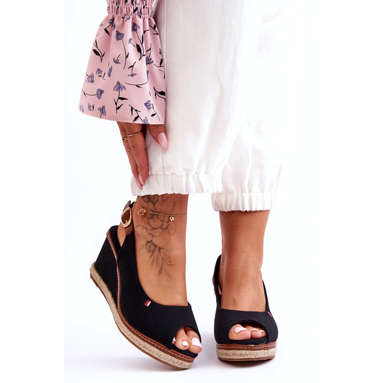 Women's Classic Wedge Sandals Black Katie 4 Women's Classic Wedge Sandals Black Katie 4