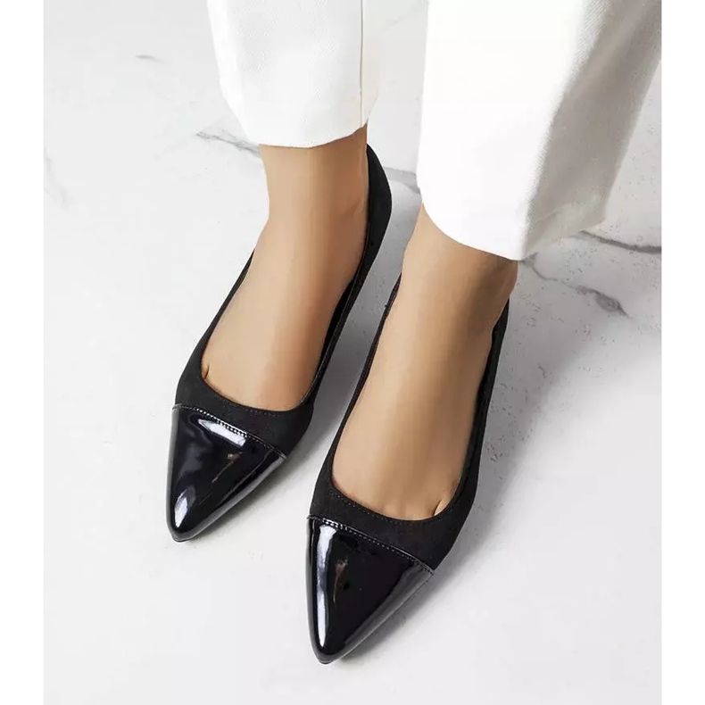 BM Duck patent toe black pumps 2