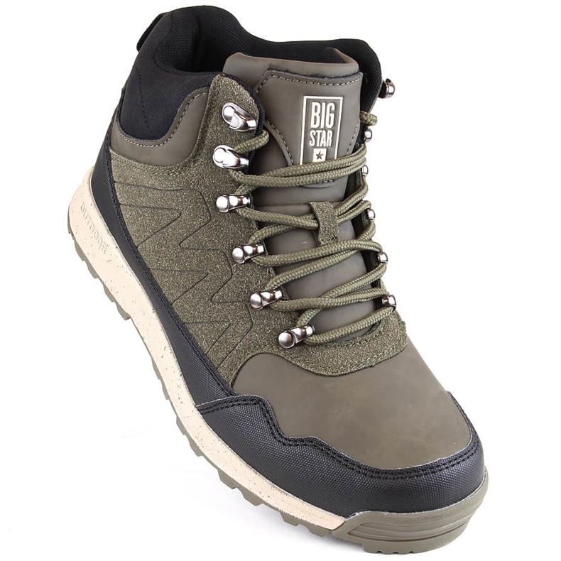 Insulated green ankle high boots Big Star MM274480 1