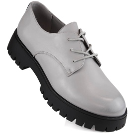 Women's gray oxford shoes Sergio Leone PB201 grey 1