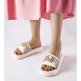 Inna Bérard white decorative rubber flip-flops 1