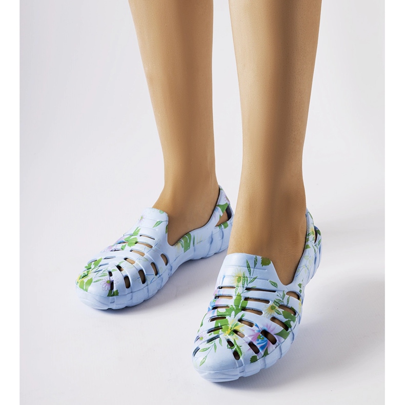 Inna Blue rubber flip-flops with the Eliano pattern 1