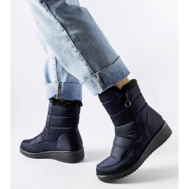 Navy blue snow boots with a low Mount wedge 1 Navy blue snow boots with a low Mount wedge 1