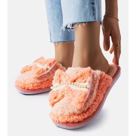 Orange slippers with a bow 1 Orange slippers with a bow 1
