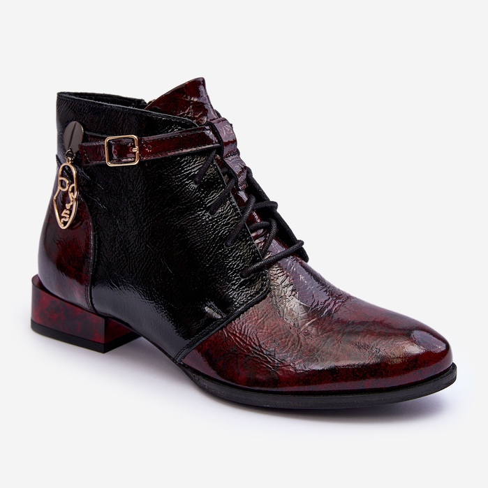 Women's Leather Ankle Boots Maciejka 5743A-23 Burgundy red 1