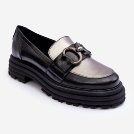 Laura Messi Women's Leather Loafers with Flat Heels, Black Elkiza 1 Laura Messi Women's Leather Loafers with Flat Heels, Black Elkiza 1