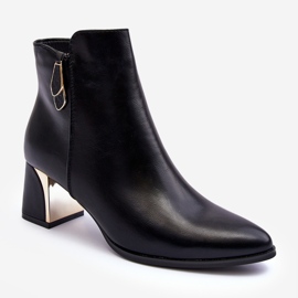 Leather Insulated Ankle Boots Black Amanis 1