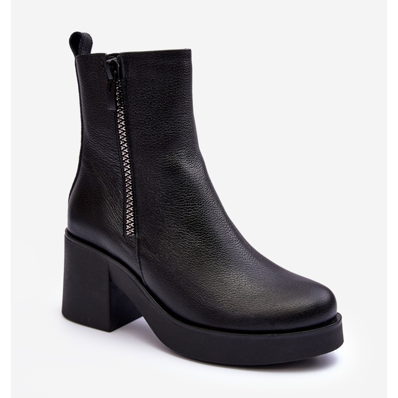 Black Lemar Littosa Lemar Ankle Boots On A Massive Heel With Zippers 2
