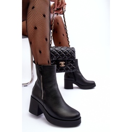 Black Lemar Littosa Lemar Ankle Boots On A Massive Heel With Zippers 1