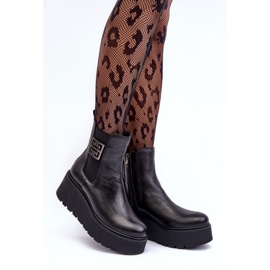 Women's Leather Ankle Boots on a Massive Platform Black Lemar Savira 1 Women's Leather Ankle Boots on a Massive Platform Black Lemar Savira 1