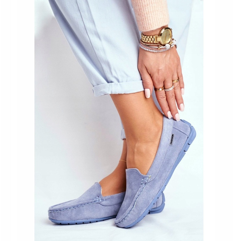 Evento Women's Blue Loafers Suede Morreno 1 Evento Women's Blue Loafers Suede Morreno 1