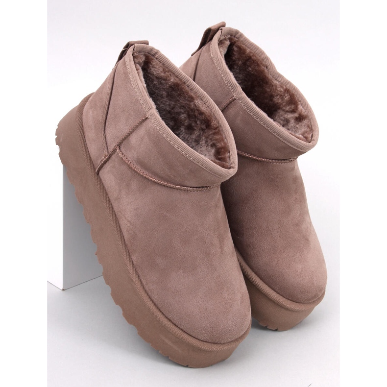 Solnis Khaki platform short snow boots beige 1