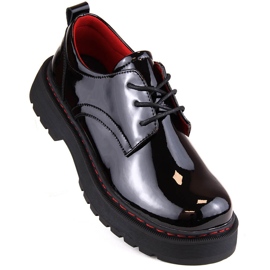 Black patent leather women's oxford shoes Filippo DP4736 1