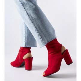 Red Guernon high-heeled ankle boots 1