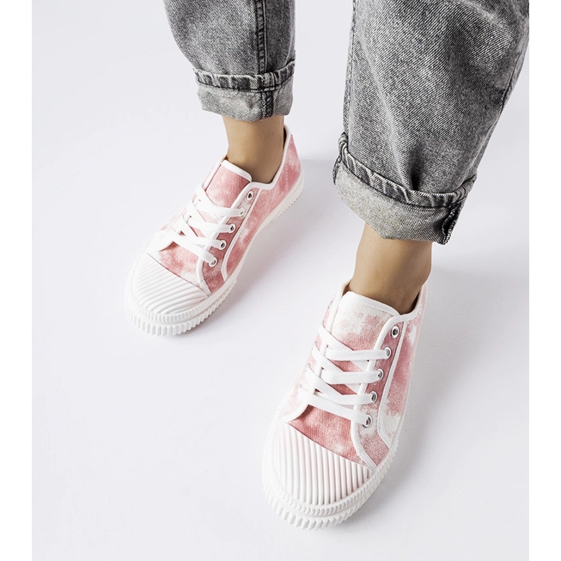 Pink Clavet washed-out sneakers 1