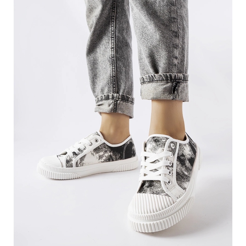 Black Clavet washed-out sneakers white 1