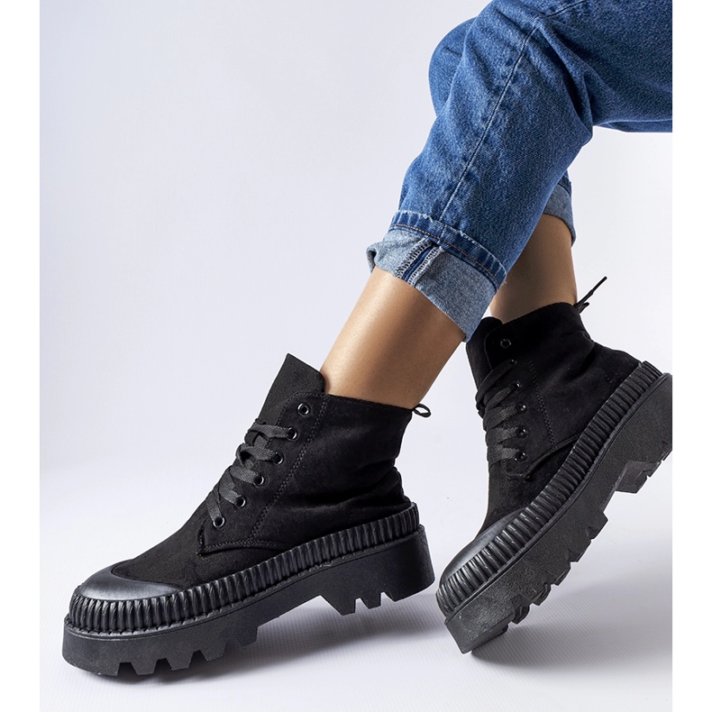 Inna Black Aida eco-suede high-top sneakers 1 Inna Black Aida eco-suede high-top sneakers 1