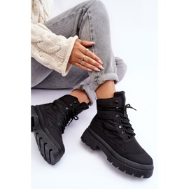 Women's Trappers Insulated Ankle Boots On Platform And Flat Heel Big Star MM274338 Black 1