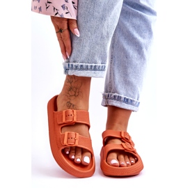 Women's Foam Flip-Flops With Orange Straps 1