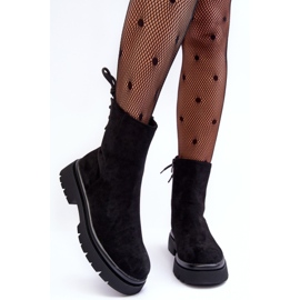 Black Lakyta Suede Flat Boots 1