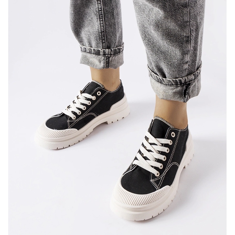 Black fabric Nassar sneakers 1