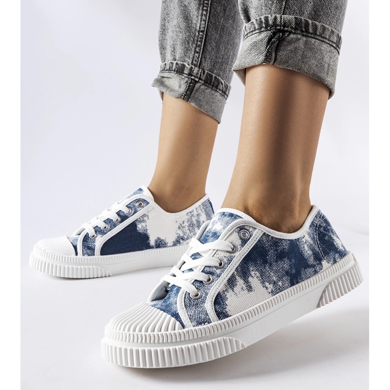 Blue washed Clavet sneakers 1