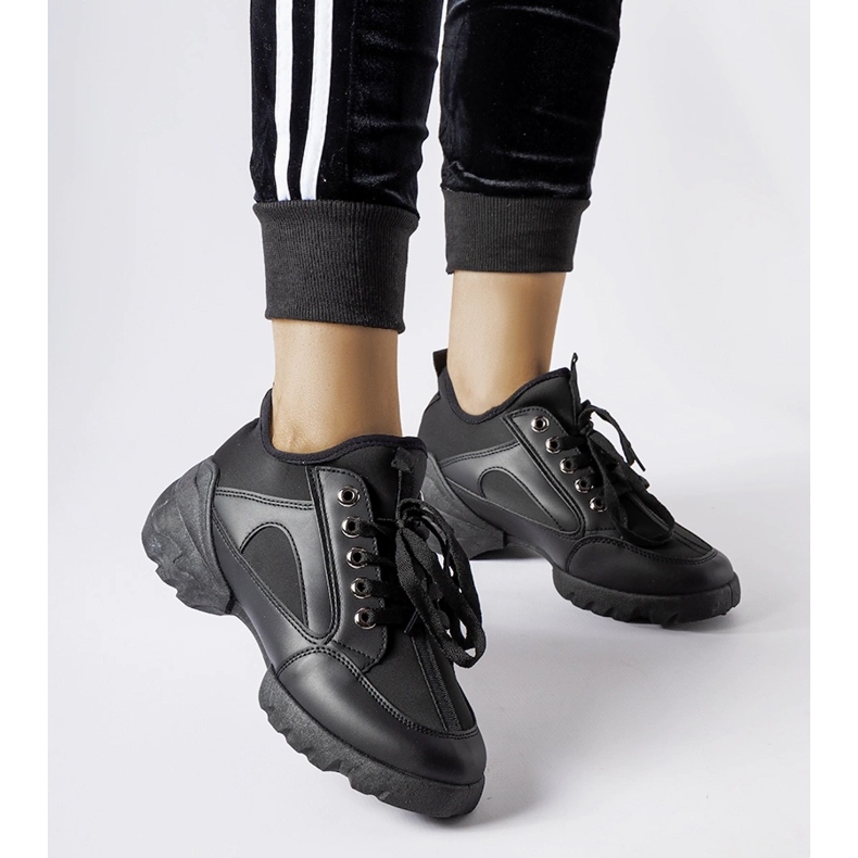 Black sneakers with a flexible Abal upper 1