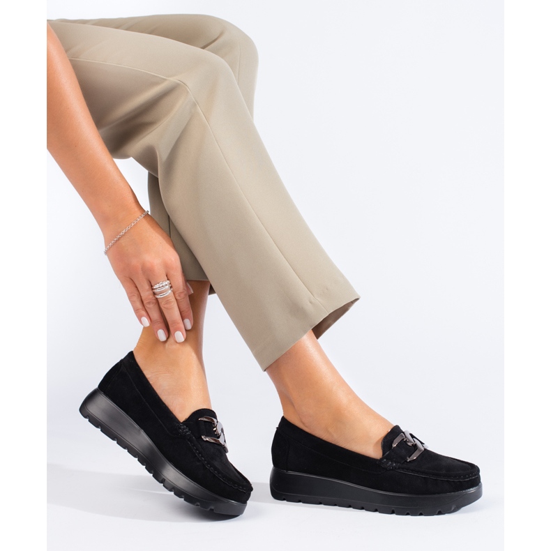 Women's black suede loafers from Shelovet 2 Women's black suede loafers from Shelovet 2