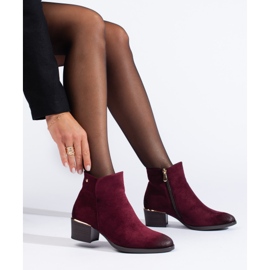 Burgundy suede ankle boots from Vinceza red 2