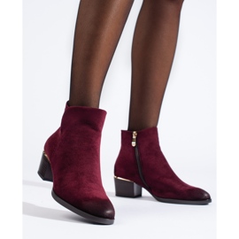 Burgundy suede ankle boots from Vinceza red 1