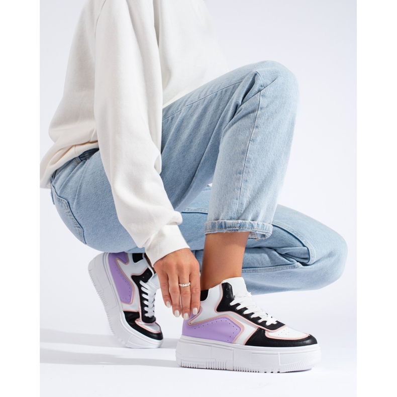 High-top sneakers on a thick Shelovet platform multicolored 1