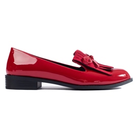 Red patent leather lords with Shelovet fringes 1