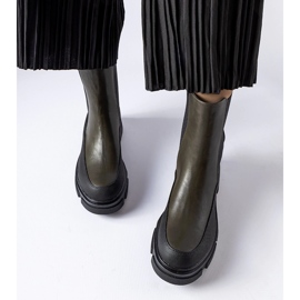 Green and black slip-on ankle boots by Faisal 1 Green and black slip-on ankle boots by Faisal 1