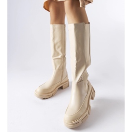 Beige flat over-the-knee boots from Rafah 1