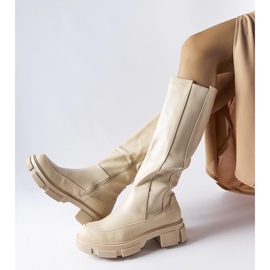 Beige flat over-the-knee boots from Rafah 2