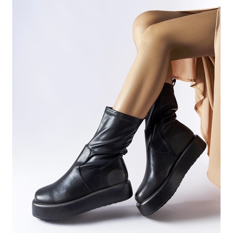 Black Shadid platform ankle boots 2