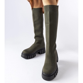 Green boots with a flexible upper from Maroun 1