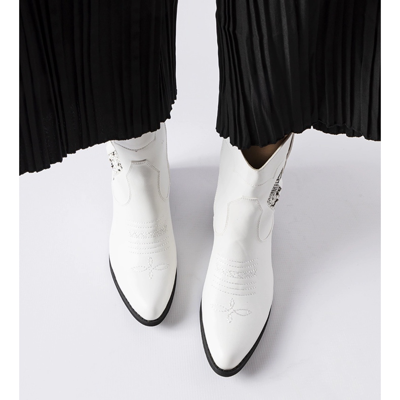 Henriette white high-heeled cowboy boots 1 Henriette white high-heeled cowboy boots 1