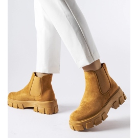 Light brown women's ankle boots by Mooca 1