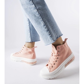 Pink Quiet high-top sneakers 1