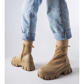 Beige eco-suede workers with Milo tread 1