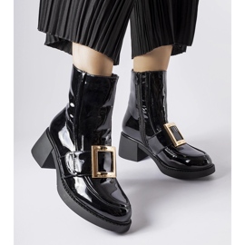 Black patent high-heeled ankle boots by Girardi 1