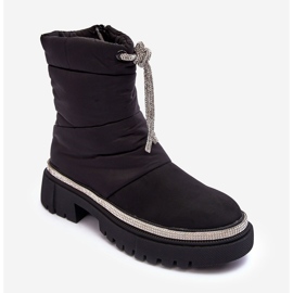 PS1 Black Plotia Decorated Flat Heeled Snow Boots 2