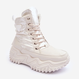 Insulated boots on a massive platform, light beige Lanleh 2