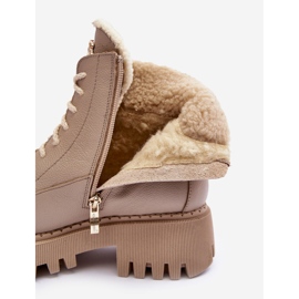 Women's Leather Boots Beige Lemar Vergo 1