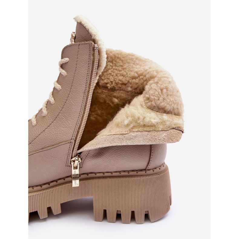 Women's Leather Boots Beige Lemar Vergo 1