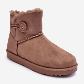 Insulated Women's Snow Boots With Decoration, Dark Beige Siriol 2