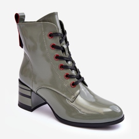 Patent High Heel Boots S.Barski MR870-49 Green 1